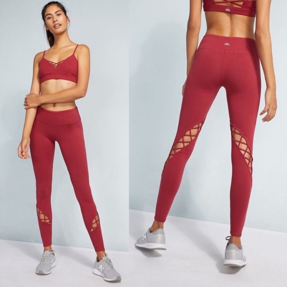 ALO YOGA red entwine legging